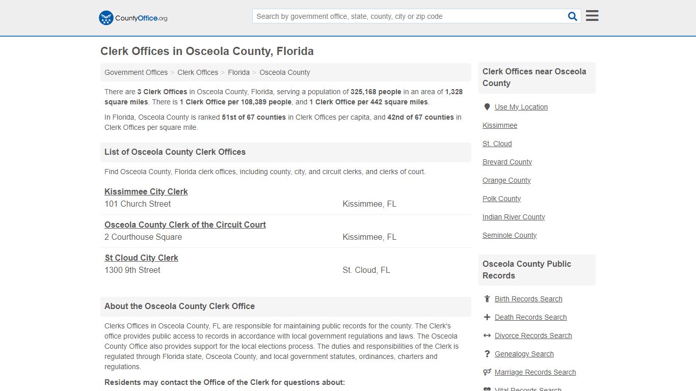 Clerk Offices - Osceola County, FL (County & Court Records)